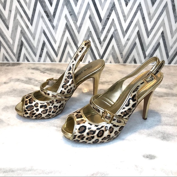Colin Stewart Leopard Peep Toe